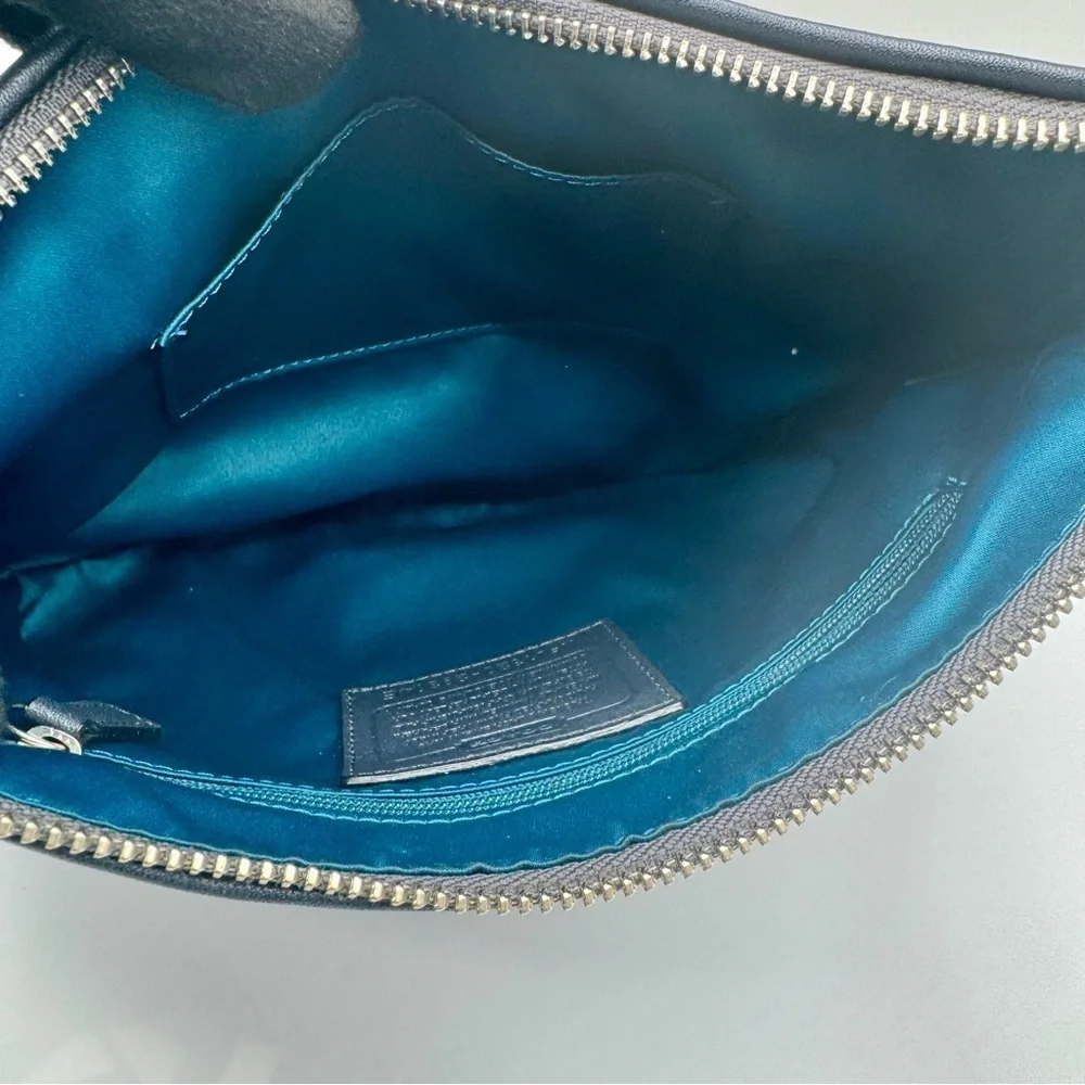 Coach Gray and Blue with Shimmer Shoulder Bag | Very Good Condition